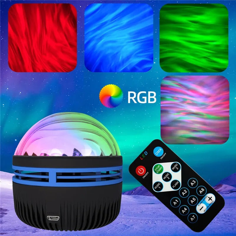 Lampe Laser rotative Aurora, petite boule magique colorée Rgb, lumière de scène