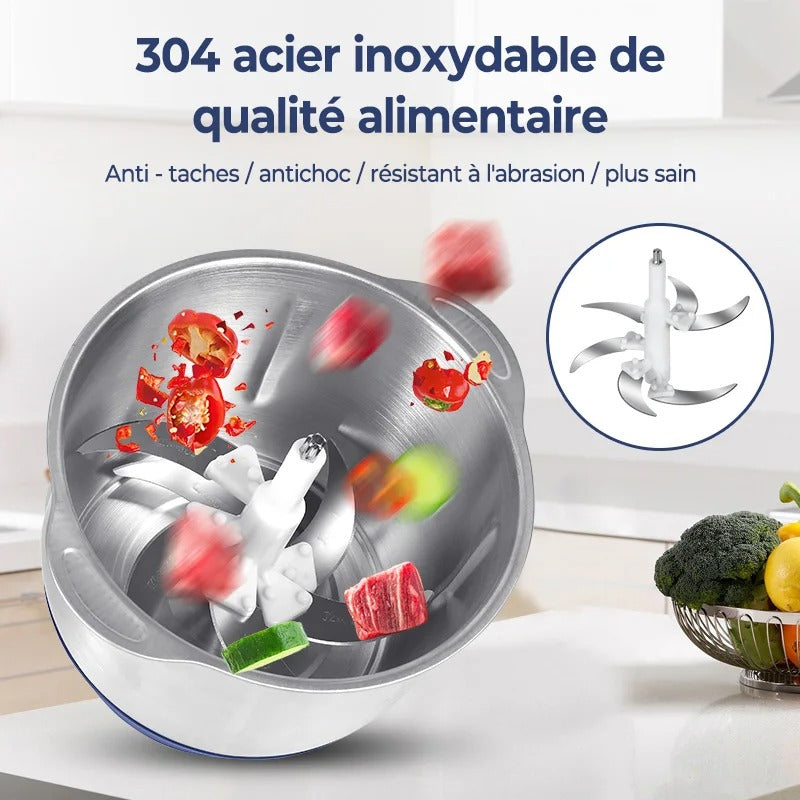 Hachoir à viande électrique en acier inoxydable, broyeur d'aliments