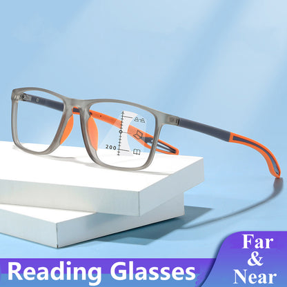 Lunettes de lecture progressives pour hommes et femmes, monture multifocale, Anti-lumière bleue