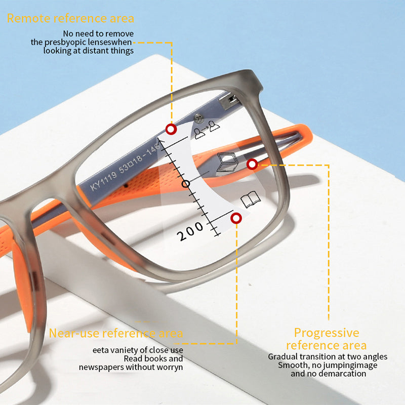 Lunettes de lecture progressives pour hommes et femmes, monture multifocale, Anti-lumière bleue