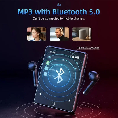 Lecteur MP3 5.0" écran tactile, Bluetooth, HiFi, haut-parleur, FM