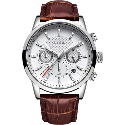 LIGE – montre  en cuir pour homme