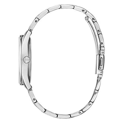 GUESS Montre à quartz pour femme avec bracelet en acier inoxydable, argent