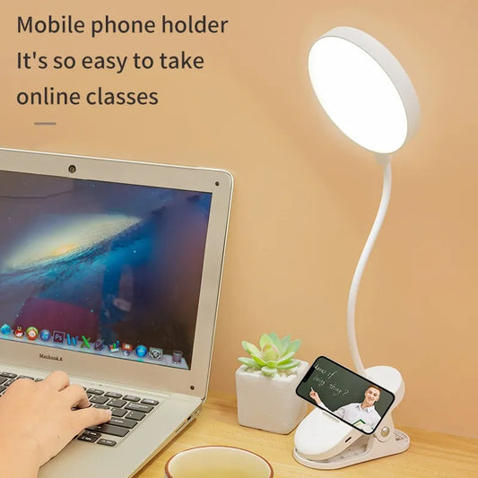 Lampe de Table LED tactile, Rechargeable par USB, avec Clip, luminaire de bureau, avec 3 Modes d'éclairage