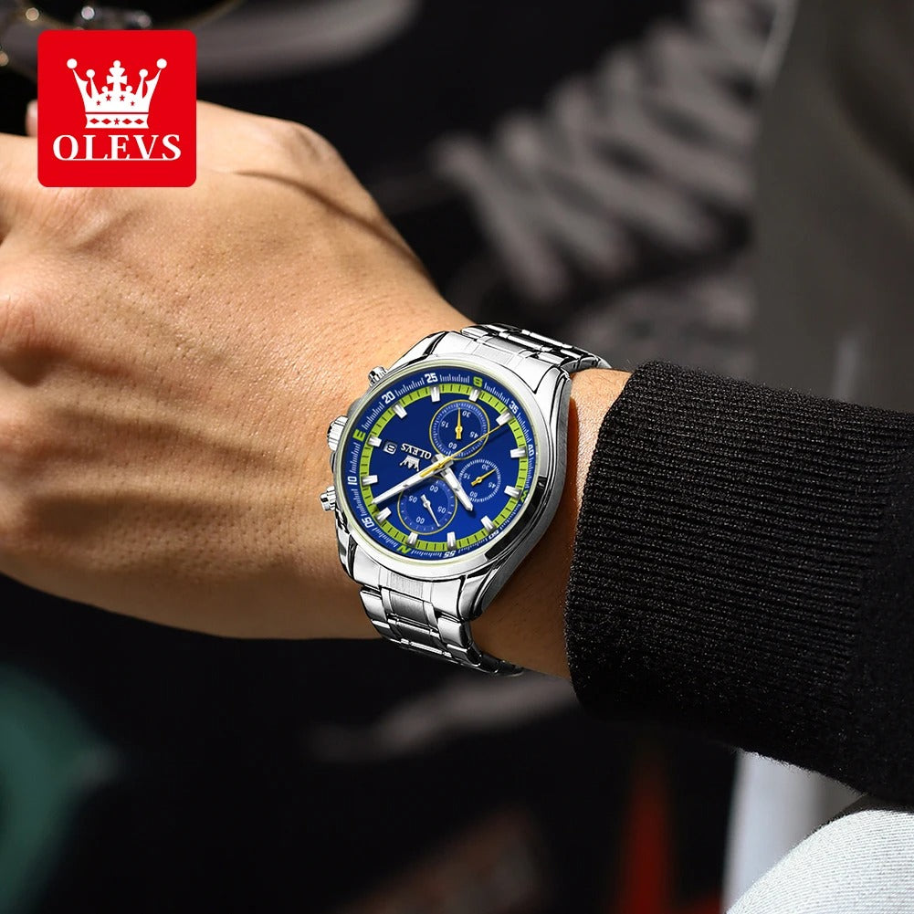 OLEVS-Montre à Quartz Étanche pour Homme