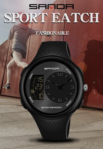 Montre de sport  pour homme, accessoire de luxe, double affichage, style militaire, lumineuse