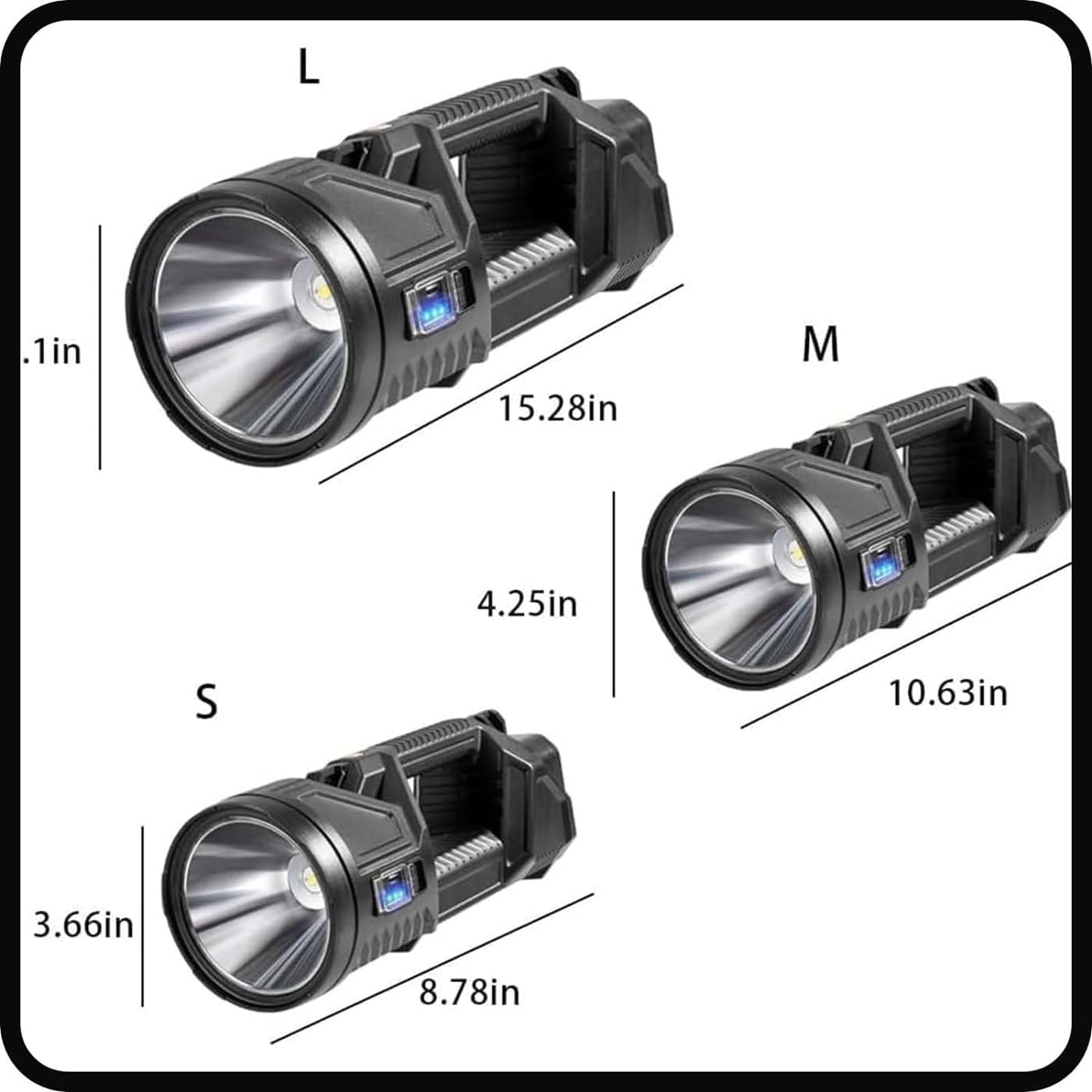 Grand projecteur allemand étanche 100 0000 lumens, haute luminosité, lampe de poche à double tête, lampe de poche solaire d'extérieur