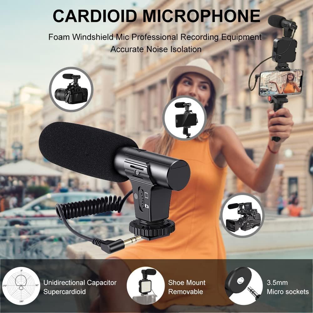 Professional Video Creation Kit: StudioVision Mic & Portable LED"