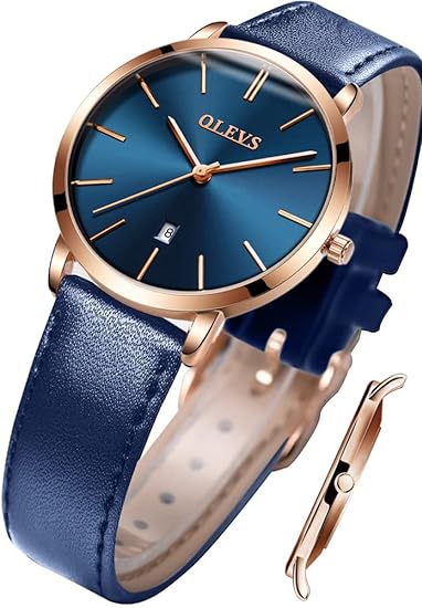 OLEVS – montre-bracelet en cuir Ultra fine pour homme et femme