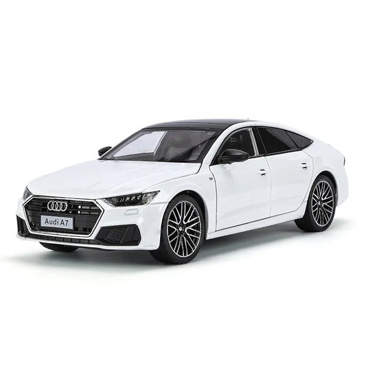 Modèle de voiture Audi A7 1:24, véhicule en alliage moulé sous pression, porte miniature avec son et lumière