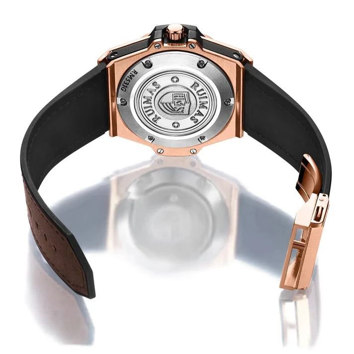 Montre à quartz pour hommes à motif géométrique