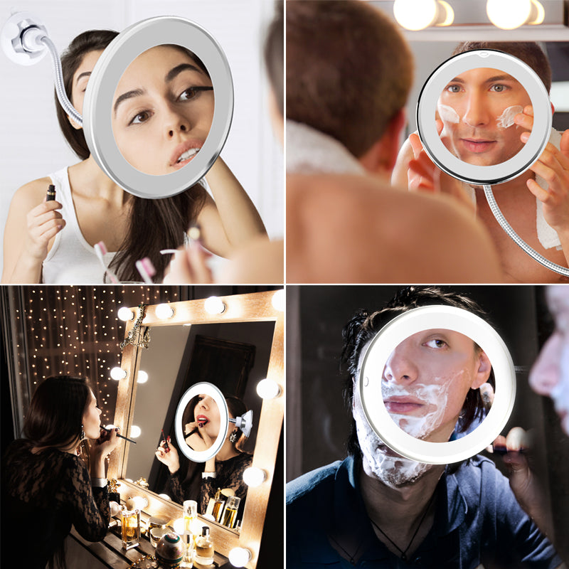 Miroir de maquillage flexible à 360°