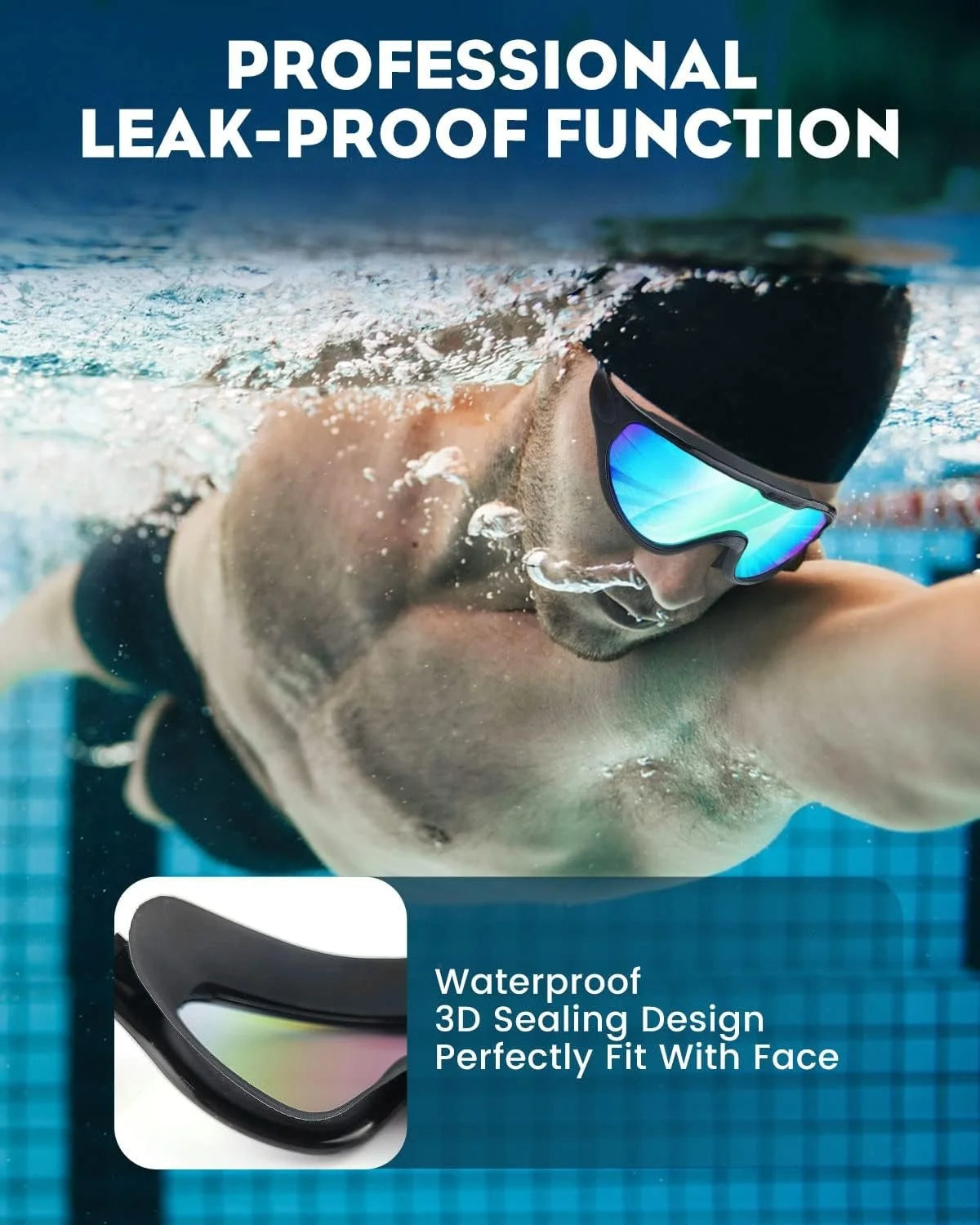 Lunettes de natation en silicone pour hommes et femmes