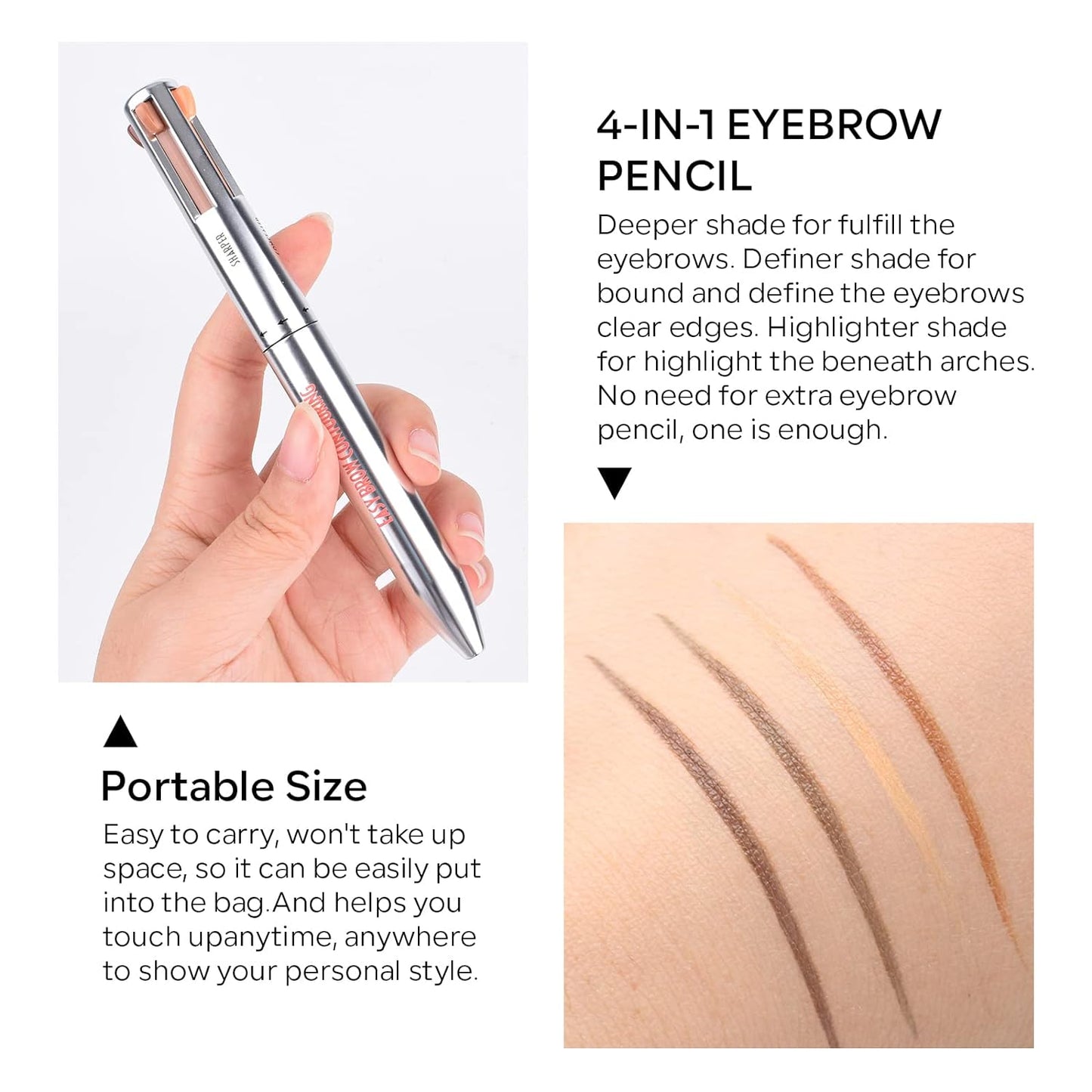 Stylo contour des sourcils et surligneur 4 en 1