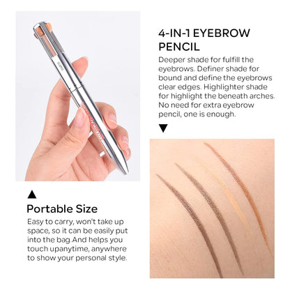 Stylo contour des sourcils et surligneur 4 en 1