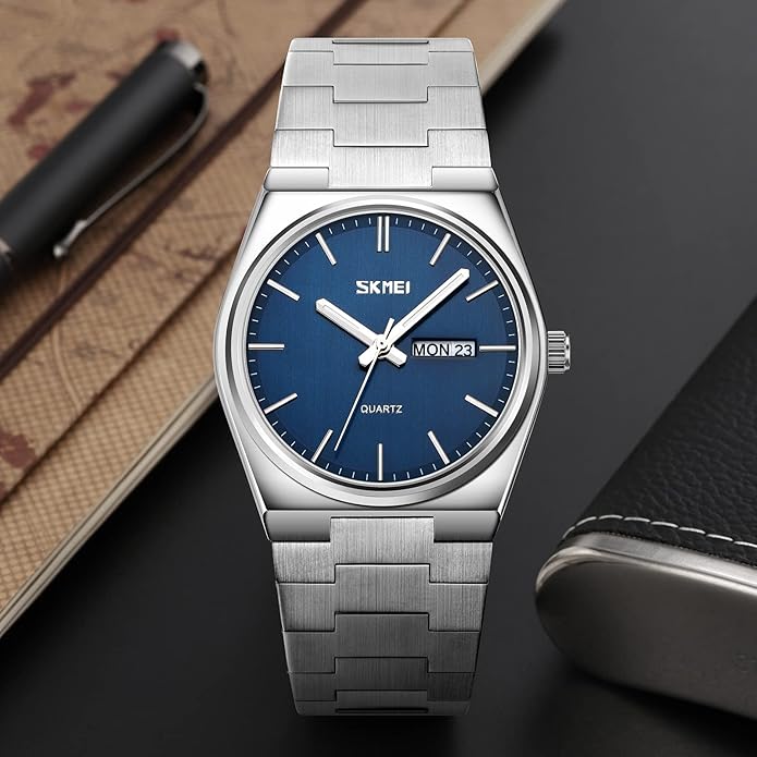 Montre à quartz classique pour homme Skmei 9288 avec bracelet en acier inoxydable et métal