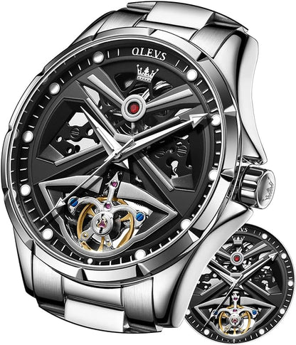 OLEVS Montres pour Hommes Squelette Automatique Montres Mécaniques