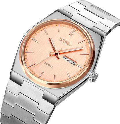 Montre à quartz classique pour homme Skmei 9288 avec bracelet en acier inoxydable et métal