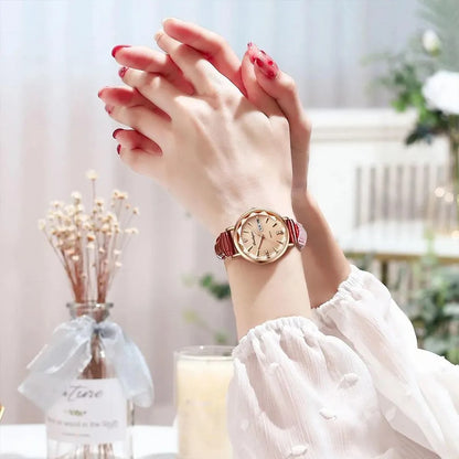 POEDAGAR – Montre-Bracelet en cuir Ultra-mince pour femmes