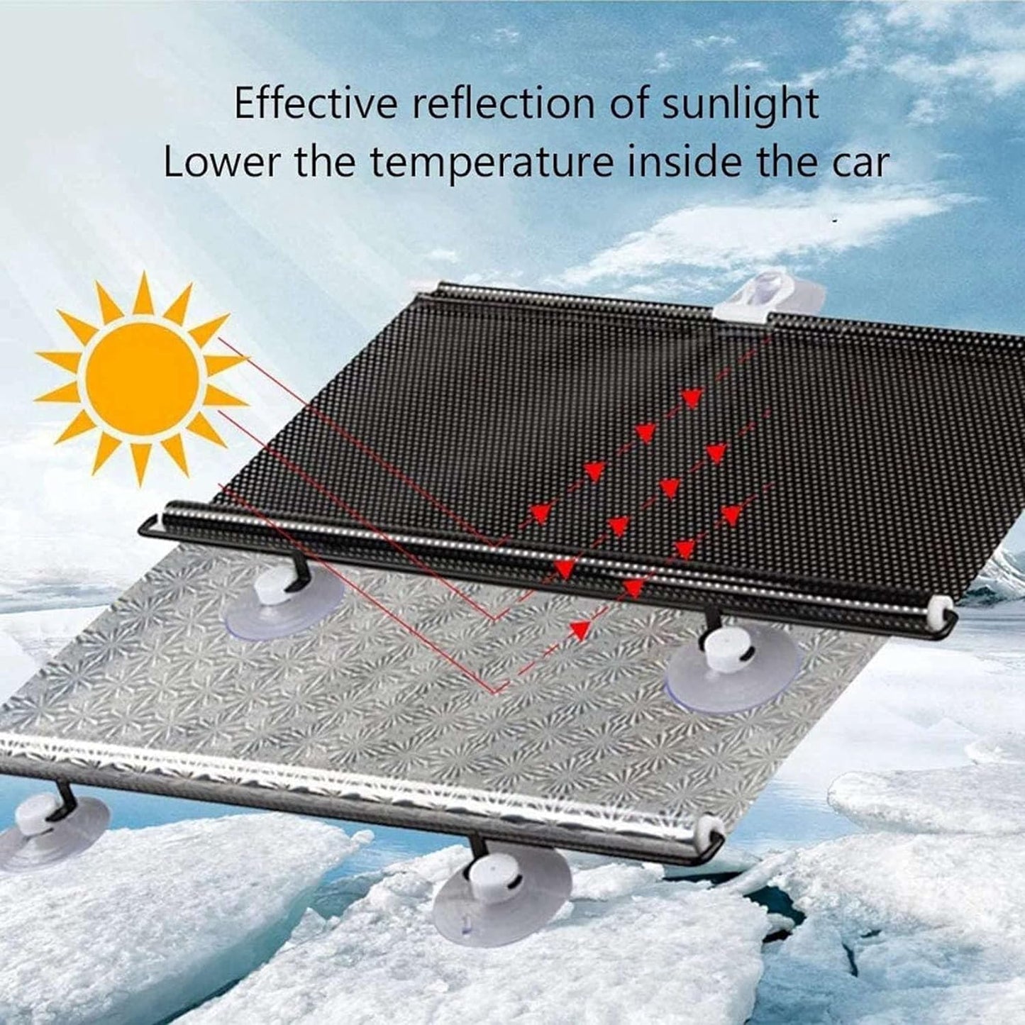 Rideau pare-soleil rétractable pliable pour voiture