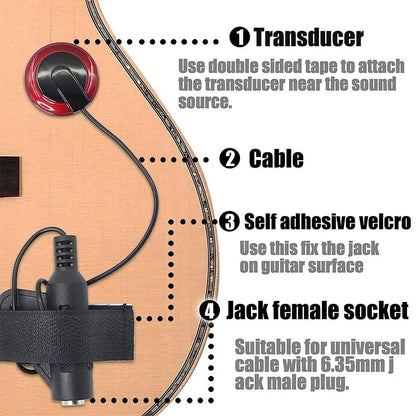 Micro professionnel Portable avec Contact piézo, pour guitare, violon, Banjo