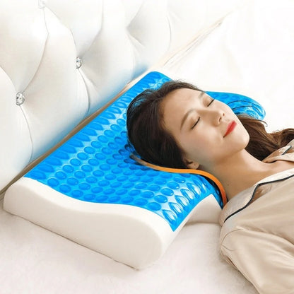 Oreiller orthopédique en mousse et Gel, ergonomique, pour le cou