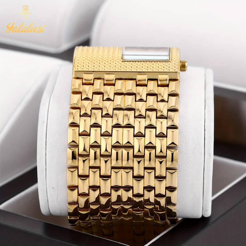 Montre de Luxe pour Femme avec Cadran Carré et Bracelet Style Manchette