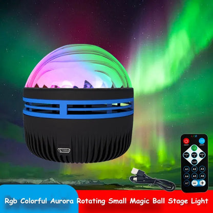 Lampe Laser rotative Aurora, petite boule magique colorée Rgb, lumière de scène