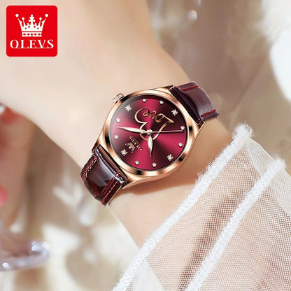 OLEVS-Montre à quartz étanche en forme de cœur pour femme