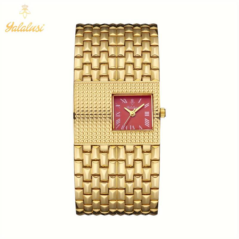 Montre de Luxe pour Femme avec Cadran Carré et Bracelet Style Manchette