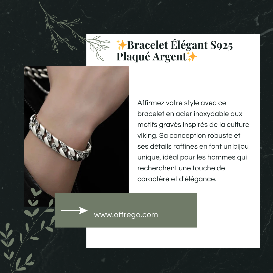 ✨Bracelet Élégant S925 Plaqué Argent✨