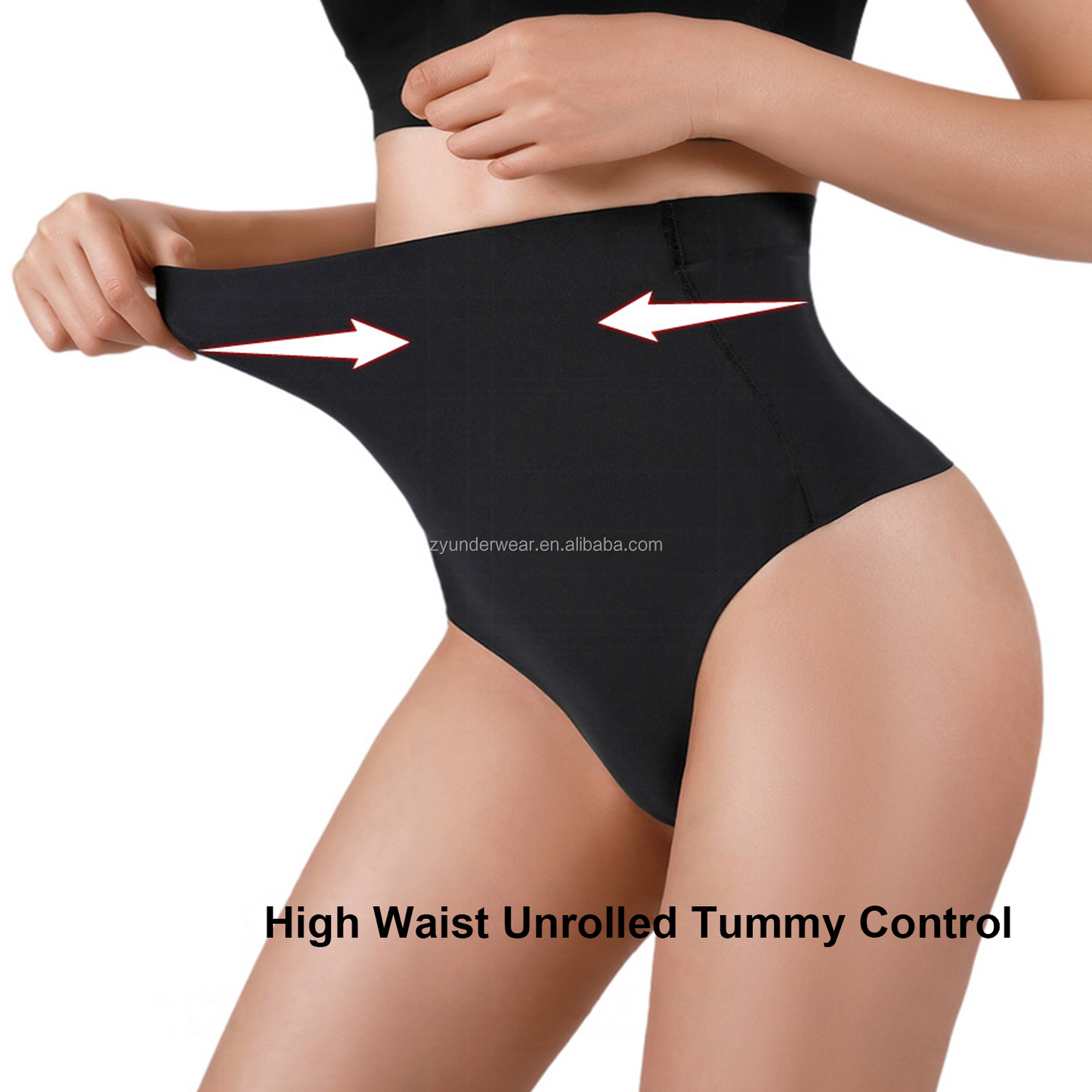 Culotte sans couture taille haute gainante pour abdomen, string inclus.