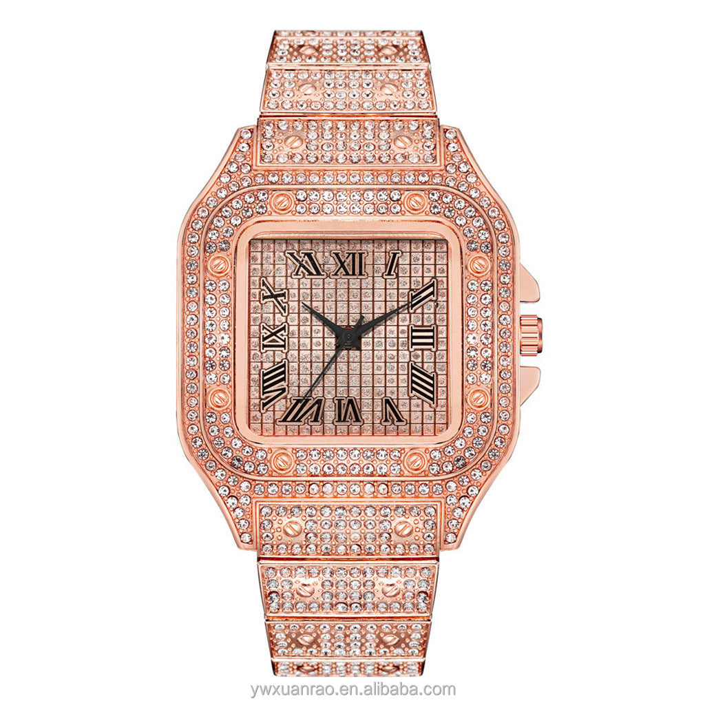 Montre Métallique Remplie De Strass Pour Femmes - Argenté