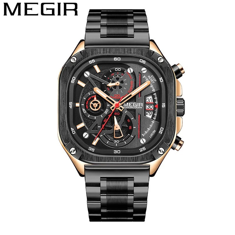 MEGIR-Montre-bracelet de sport étanche pour homme, chronographe militaire