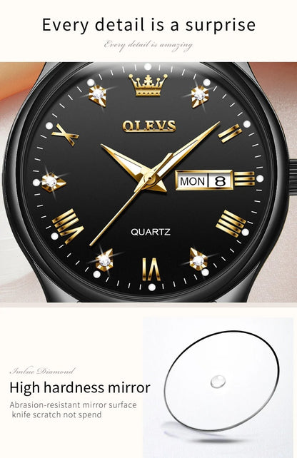 OLEVS-Montre à Quartz pour Femme, Classique, Loisirs, Acier Inoxydable