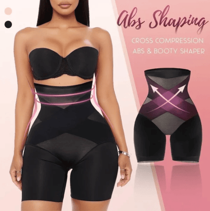 Shaper Haute Taille Compression Croisée pour Abdos et Fessiers