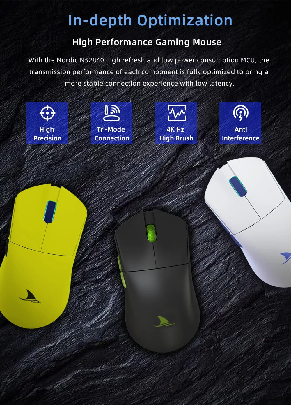 Souris de jeu sans fil 4K – Idéale pour PC et ordinateur portable