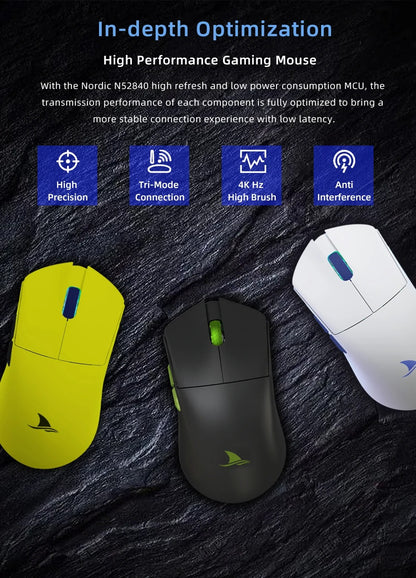 Souris de jeu sans fil 4K – Idéale pour PC et ordinateur portable