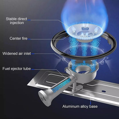 Table de cuisson à gaz portable en acier inoxydable, Eva unique