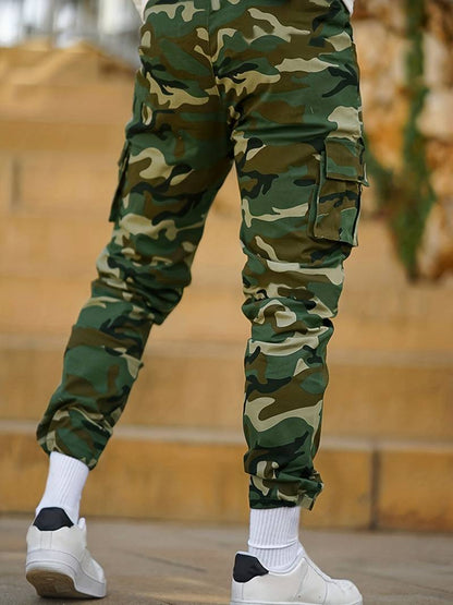 Pantalon De Jogging À Motif Camouflage, Pantalons De Sport