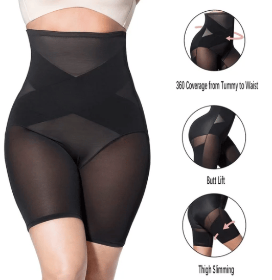 Shaper Haute Taille Compression Croisée pour Abdos et Fessiers