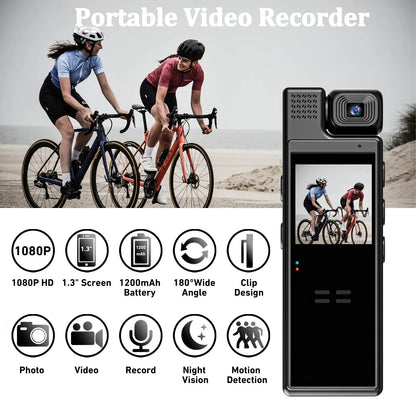 Caméra d'Action L9 - Mini Caméscope HD avec Clip Arrière