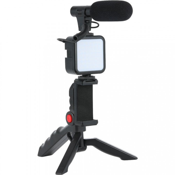 Kit de création vidéo StudioVision avec microphone et lampe led portable pour trépied