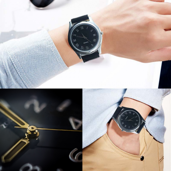 Montres à quartz sans flamme pour hommes.