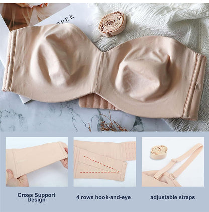 Soutien-gorge amovible, convertible et antidérapant avec maintien intégral