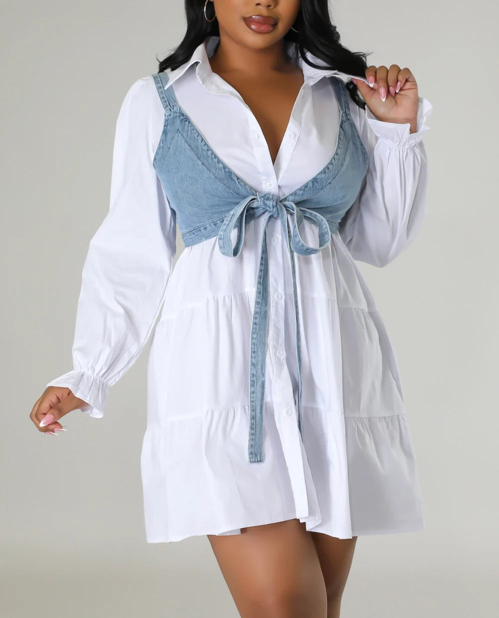 Robe chemise en jean