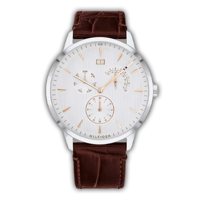 Montre Homme Tommy Hilfiger bracelet en cuir marron