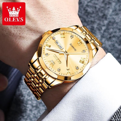 OLEVS – montre-bracelet minimaliste en diamant pour hommes et femmes.