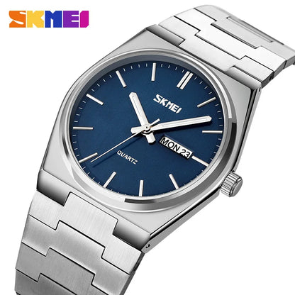 Montre à quartz classique pour homme Skmei 9288 avec bracelet en acier inoxydable et métal