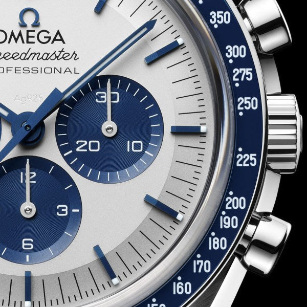 Omega Speedmaster Argenté et Bracelet en Nylon Bleu